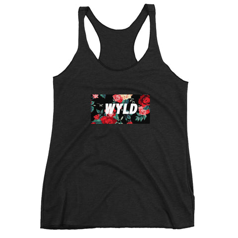 WYLD BLACK FLORAL WOMENS TANK